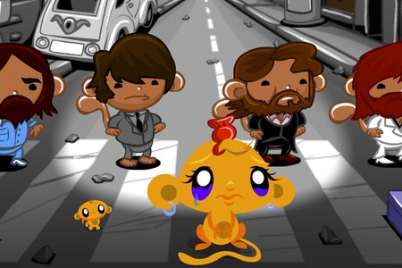 Monkey GO Happy 1056: Monkeys Hang Out on Abby Road