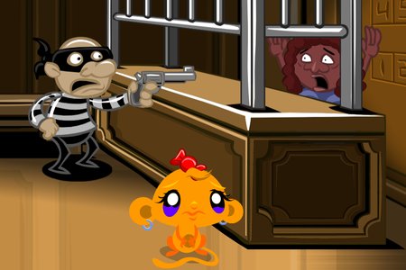 Monkey GO Happy: Stage 369 — Bank Robbery