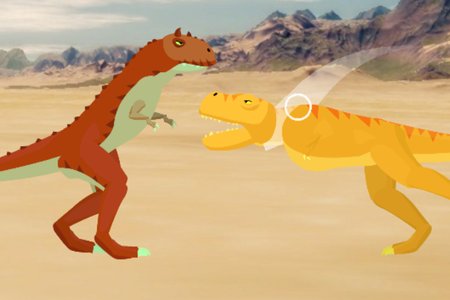 T-Rex Fights Carnotaurus