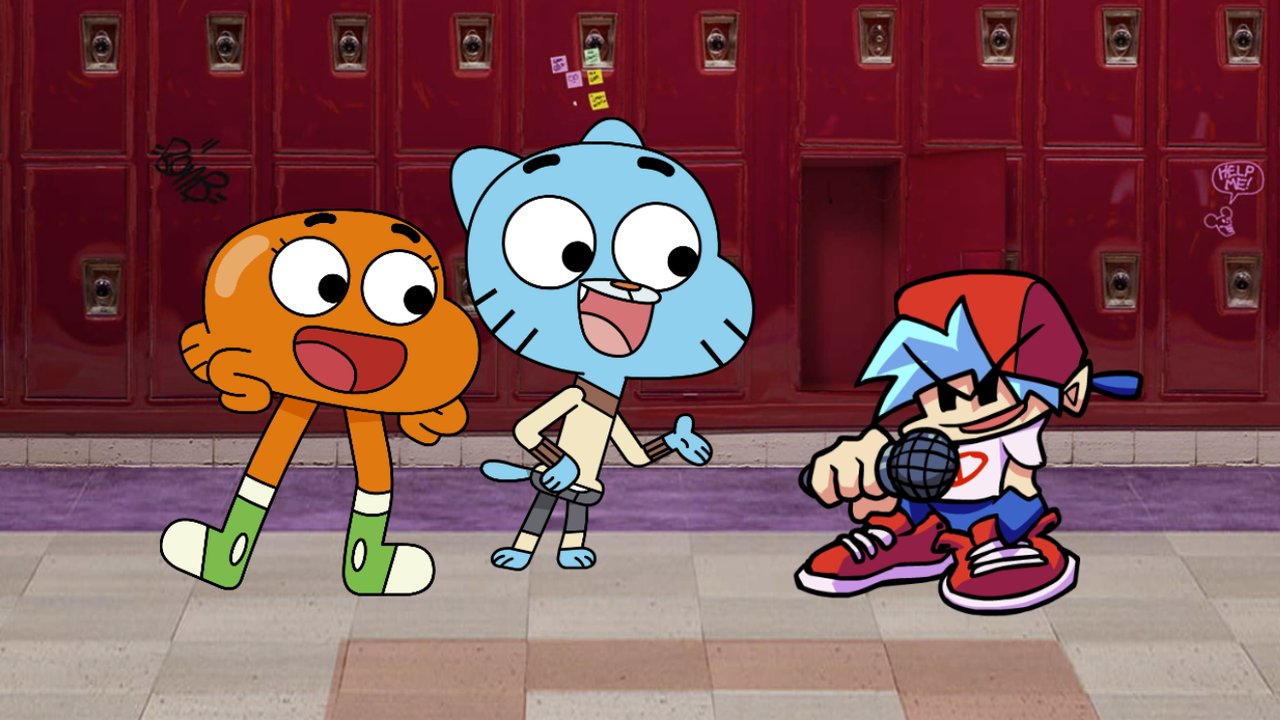 Gumball and Darwin over Spooky Kids [Friday Night Funkin'] [Mods]