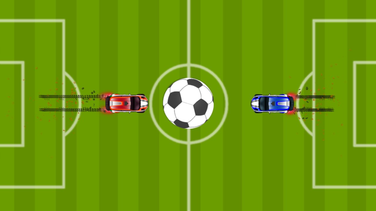 Fun soccer league with cars for two players — play online for free